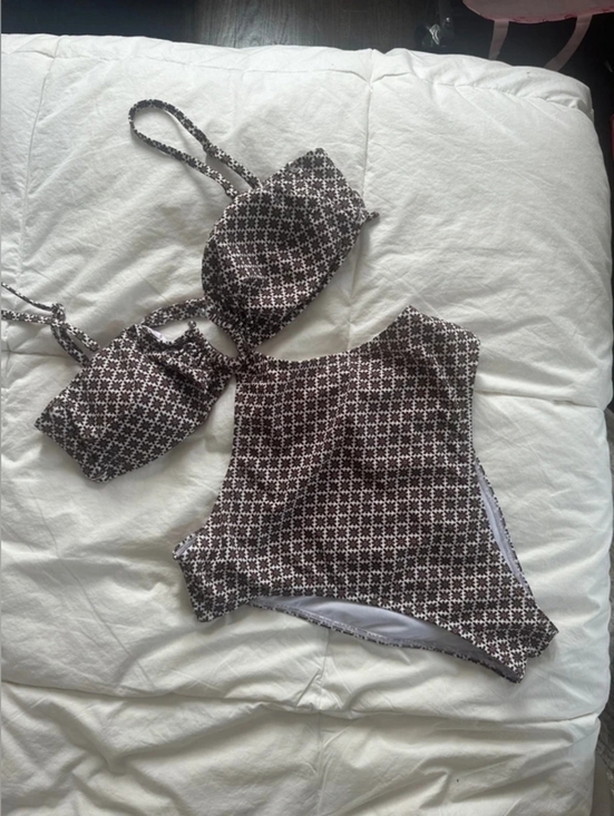 Other - Black and White Geometric Two-Piece Swim Set